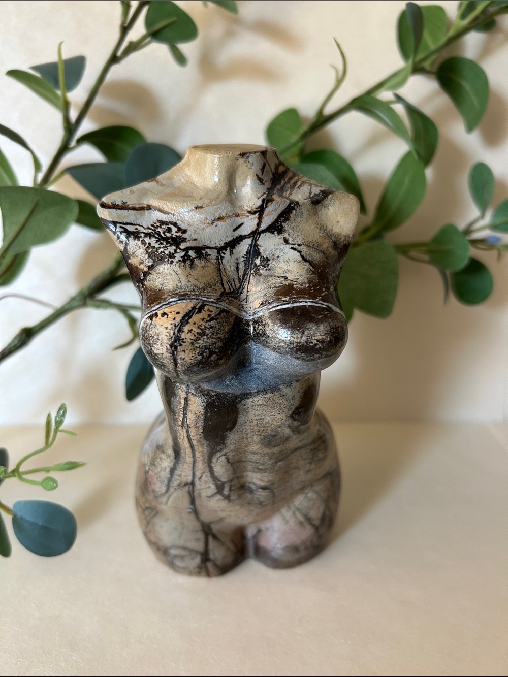 Picture Jasper Goddess Body Crystal Carving Sculpture Collector’s Piece